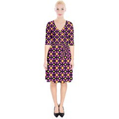 Pattern Colorful Texture Design Wrap Up Cocktail Dress