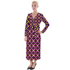 Pattern Colorful Texture Design Velvet Maxi Wrap Dress