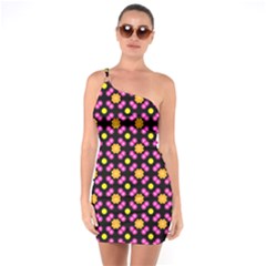 Pattern Colorful Texture Design One Soulder Bodycon Dress by Simbadda