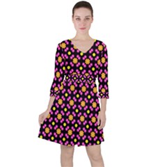 Pattern Colorful Texture Design Ruffle Dress