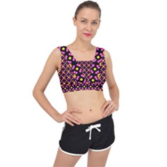 Pattern Colorful Texture Design V-Back Sports Bra