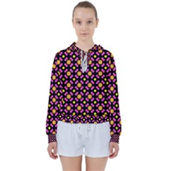 Pattern Colorful Texture Design Women s Tie Up Sweat