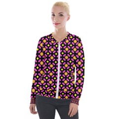 Pattern Colorful Texture Design Velour Zip Up Jacket