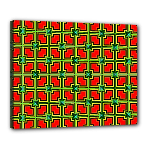 Pattern Modern Texture Seamless Red Yellow Green Canvas 20  X 16  (stretched) by Simbadda