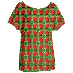 Pattern Modern Texture Seamless Red Yellow Green Women s Oversized Tee by Simbadda