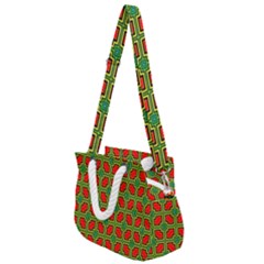 Pattern Modern Texture Seamless Red Yellow Green Rope Handles Shoulder Strap Bag by Simbadda