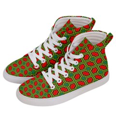 Pattern Modern Texture Seamless Red Yellow Green Women s Hi-top Skate Sneakers by Simbadda