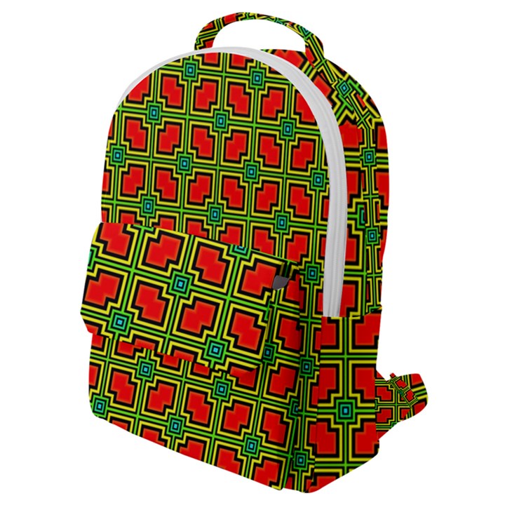 Pattern Modern Texture Seamless Red Yellow Green Flap Pocket Backpack (Small)