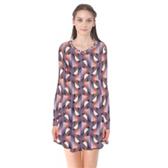 Pattern Abstract Fabric Wallpaper Long Sleeve V-neck Flare Dress by Simbadda