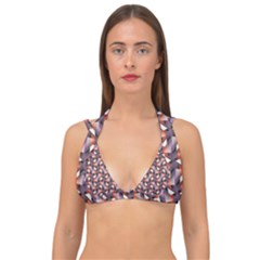 Pattern Abstract Fabric Wallpaper Double Strap Halter Bikini Top by Simbadda