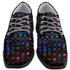 Stripes Background Black Colorful Women Heeled Oxford Shoes