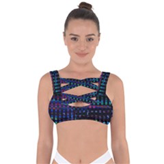 Stripes Background Black Colorful Bandaged Up Bikini Top