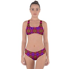 Squares Modern Backgrounds Texture Criss Cross Bikini Set by Simbadda