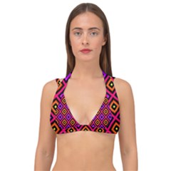 Squares Modern Backgrounds Texture Double Strap Halter Bikini Top