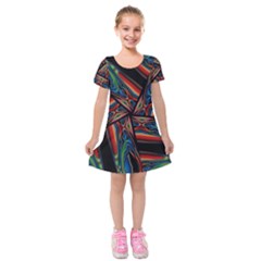 Abstract Art Abstract Background Kids  Short Sleeve Velvet Dress by Simbadda