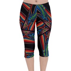 Abstract Art Abstract Background Velvet Capri Leggings 