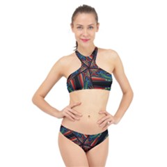 Abstract Art Abstract Background High Neck Bikini Set