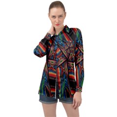 Abstract Art Abstract Background Long Sleeve Satin Shirt