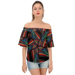 Abstract Art Abstract Background Off Shoulder Short Sleeve Top