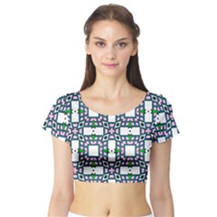 Backgrounds Texture Modern Pattern Short Sleeve Crop Top by Simbadda