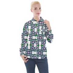 Backgrounds Texture Modern Pattern Women s Long Sleeve Pocket Shirt