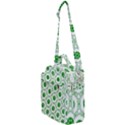 White Background Green Shapes Crossbody Day Bag View1