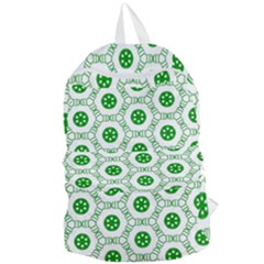 White Background Green Shapes Foldable Lightweight Backpack by Simbadda