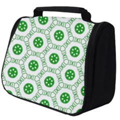 White Background Green Shapes Full Print Travel Pouch (big) by Simbadda