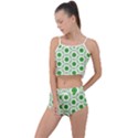 White Background Green Shapes Summer Cropped Co-Ord Set View1