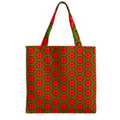 Pattern Flower Texture Seamless Zipper Grocery Tote Bag by Simbadda