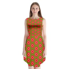 Pattern Flower Texture Seamless Sleeveless Chiffon Dress   by Simbadda