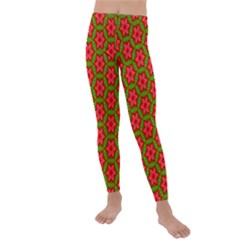 Pattern Flower Texture Seamless Kids  Lightweight Velour Leggings by Simbadda