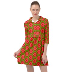 Pattern Flower Texture Seamless Mini Skater Shirt Dress