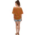 Pattern Flower Texture Seamless Off Shoulder Short Sleeve Top View2