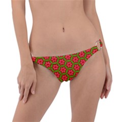 Pattern Flower Texture Seamless Ring Detail Bikini Bottom