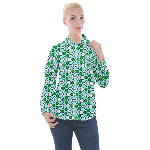 Background Texture Background Pattern Women s Long Sleeve Pocket Shirt by Simbadda