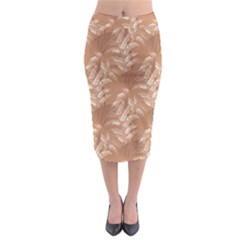 Scrapbook Leaves Decorative Midi Pencil Skirt by Simbadda