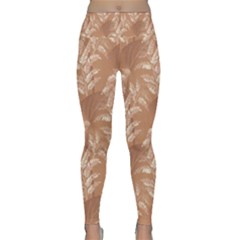 Scrapbook Leaves Decorative Lightweight Velour Classic Yoga Leggings by Simbadda