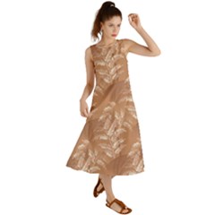 Scrapbook Leaves Decorative Summer Maxi Dress by Simbadda