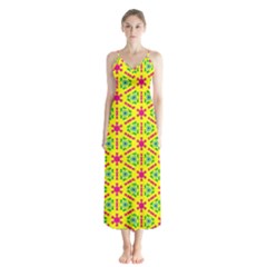 Pattern Texture Seamless Modern Button Up Chiffon Maxi Dress by Simbadda