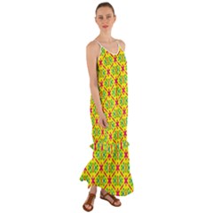 Pattern Texture Seamless Modern Cami Maxi Ruffle Chiffon Dress