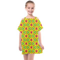 Pattern Texture Seamless Modern Kids  One Piece Chiffon Dress