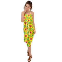 Pattern Texture Seamless Modern Waist Tie Cover Up Chiffon Dress