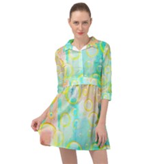 Bubbles Blue Floating Air Mini Skater Shirt Dress