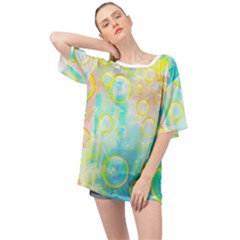 Bubbles Blue Floating Air Oversized Chiffon Top