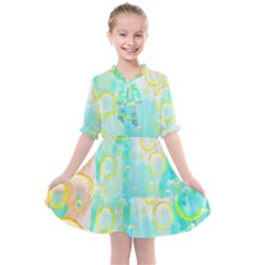 Bubbles Blue Floating Air Kids  All Frills Chiffon Dress