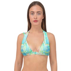 Bubbles Blue Floating Air Double Strap Halter Bikini Top