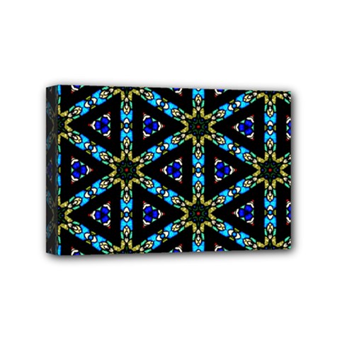 Stained Glass Pattern Church Window Mini Canvas 6  x 4  (Stretched)