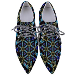 Stained Glass Pattern Church Window Women s Pointed Oxford Shoes