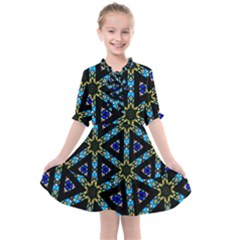 Stained Glass Pattern Church Window Kids  All Frills Chiffon Dress